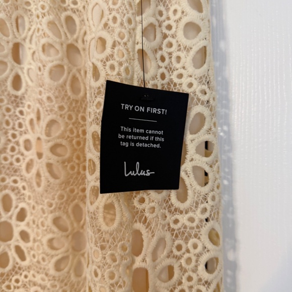 Lulus Kiros Cream Floral Eyelet Embroidered Maxi Skirt White - Size S - Picture 3 of 5